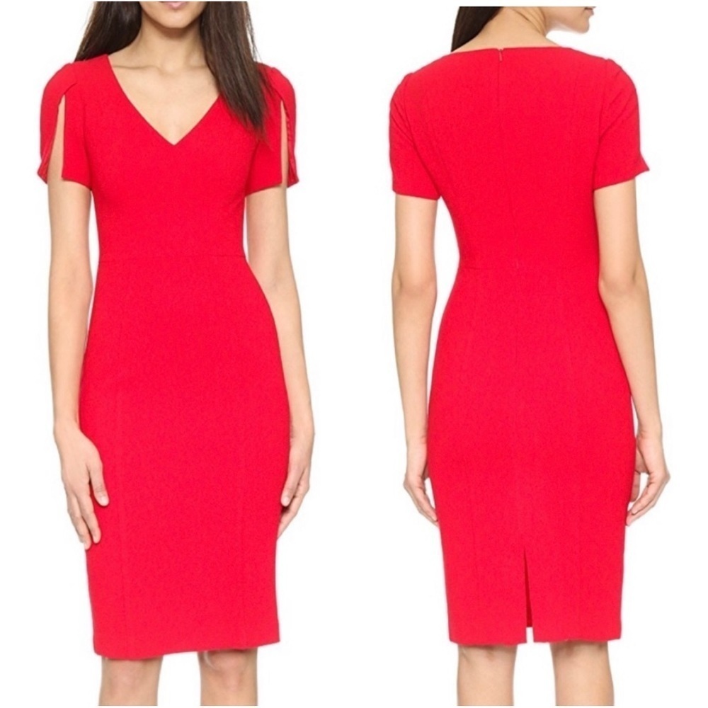 BLACK HALO Olive Sheath Dress in Sour Cherry size 6